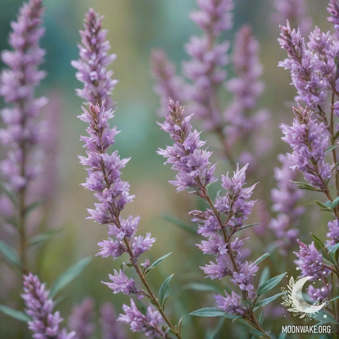 Спокойная сцена с аквамариновым вереском, украшенным рифлёными камнями.