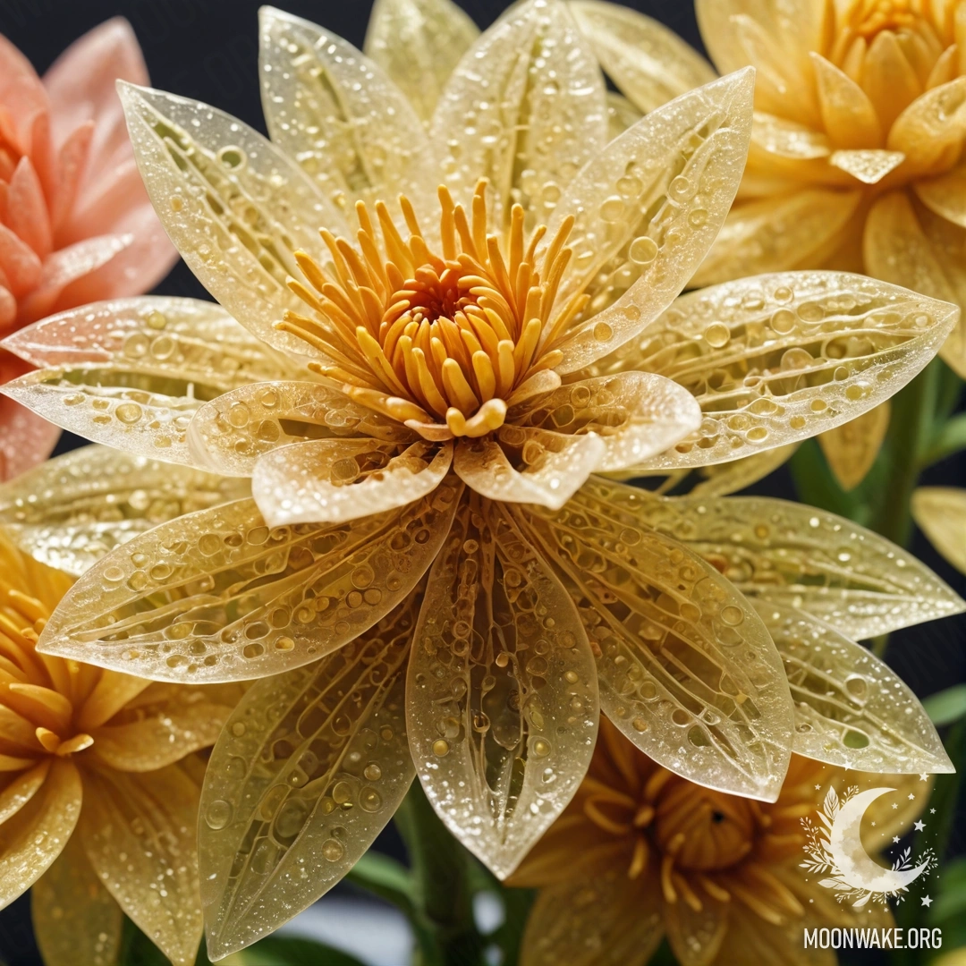 Яркий цветок из пластика, демонстрирующий тонкие детали.