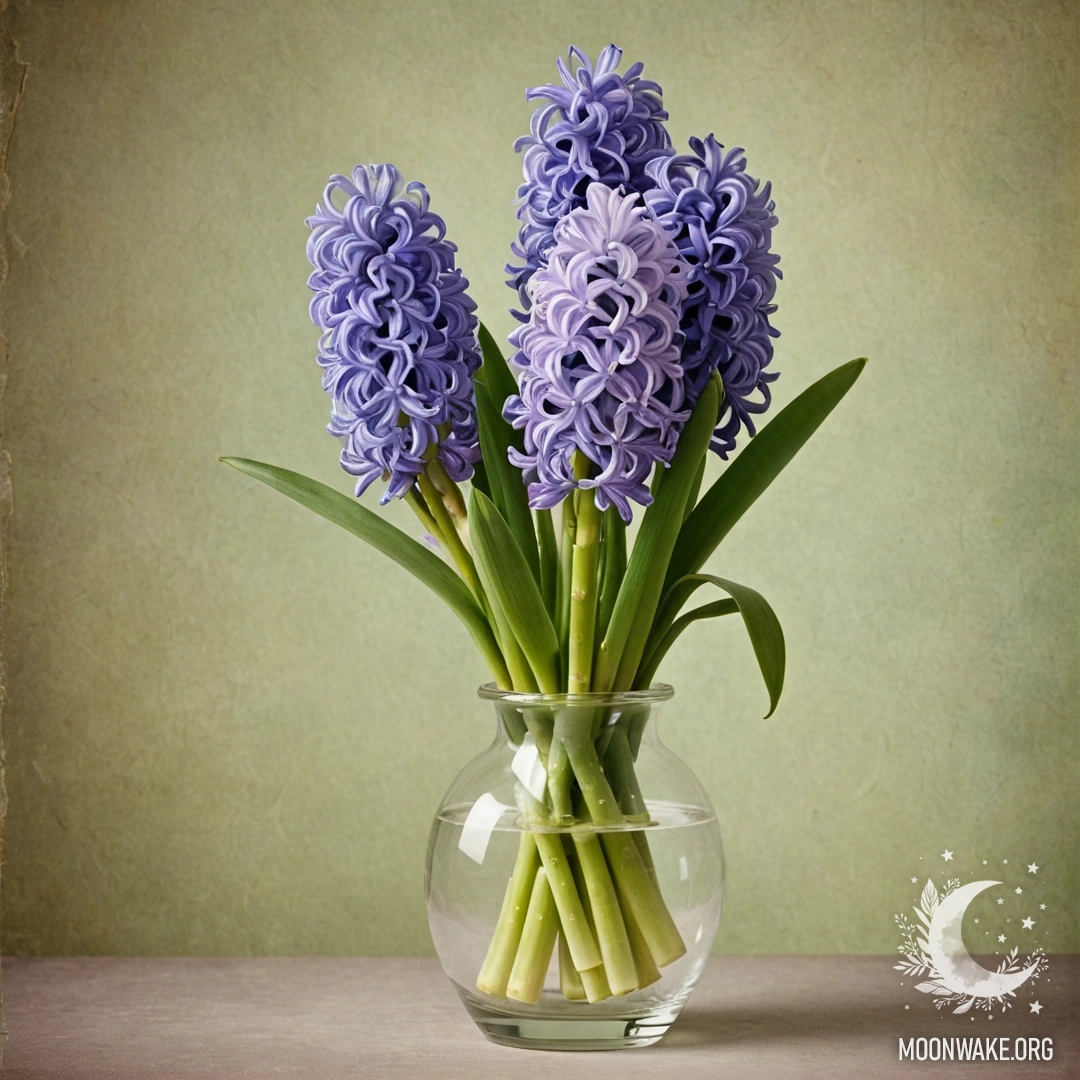 Красивый гиацинт в лаймовом вазе, окруженный туманом.