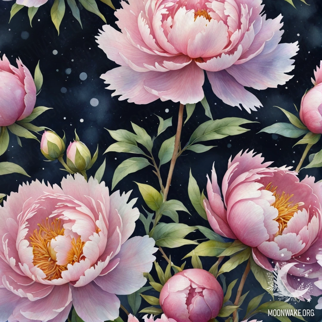 Красивый букет пионов с нежной паутиной пастельных тонов.