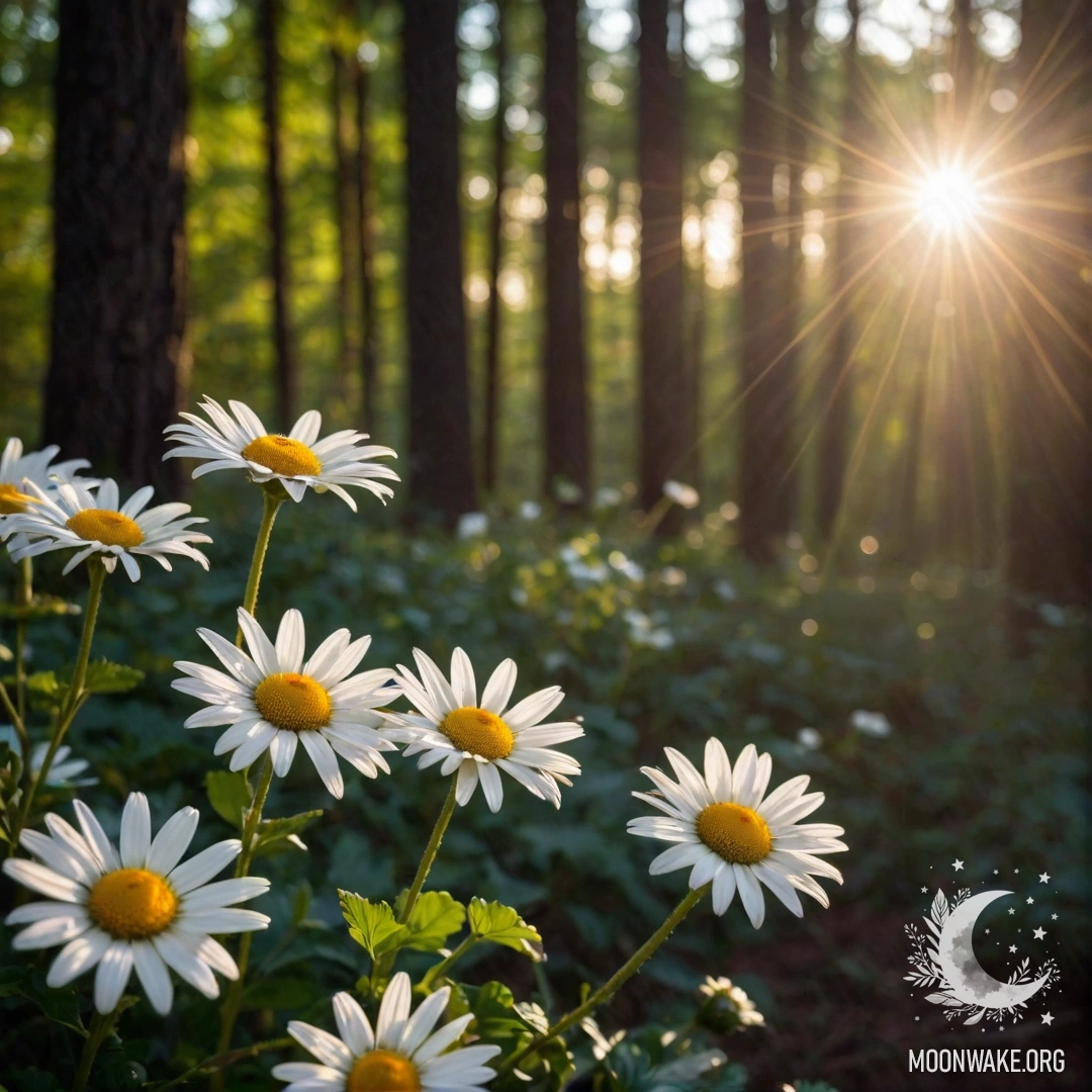 Крупный план цветной занавески на фоне окна, за которым виден цветущий сад с эффектом боке в ночное время.