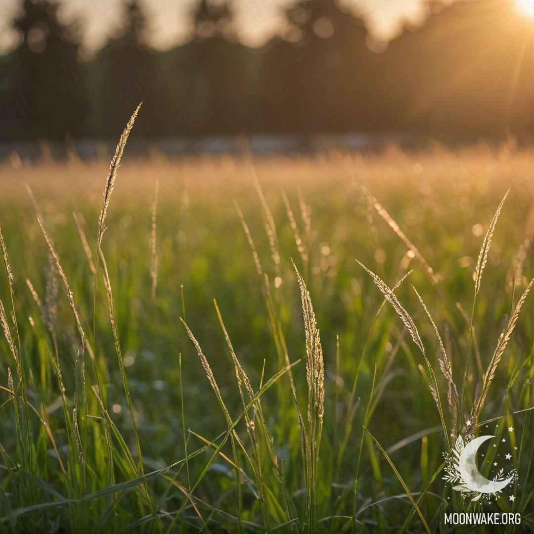 Крупный план красивого поля травы на фоне боке заката.