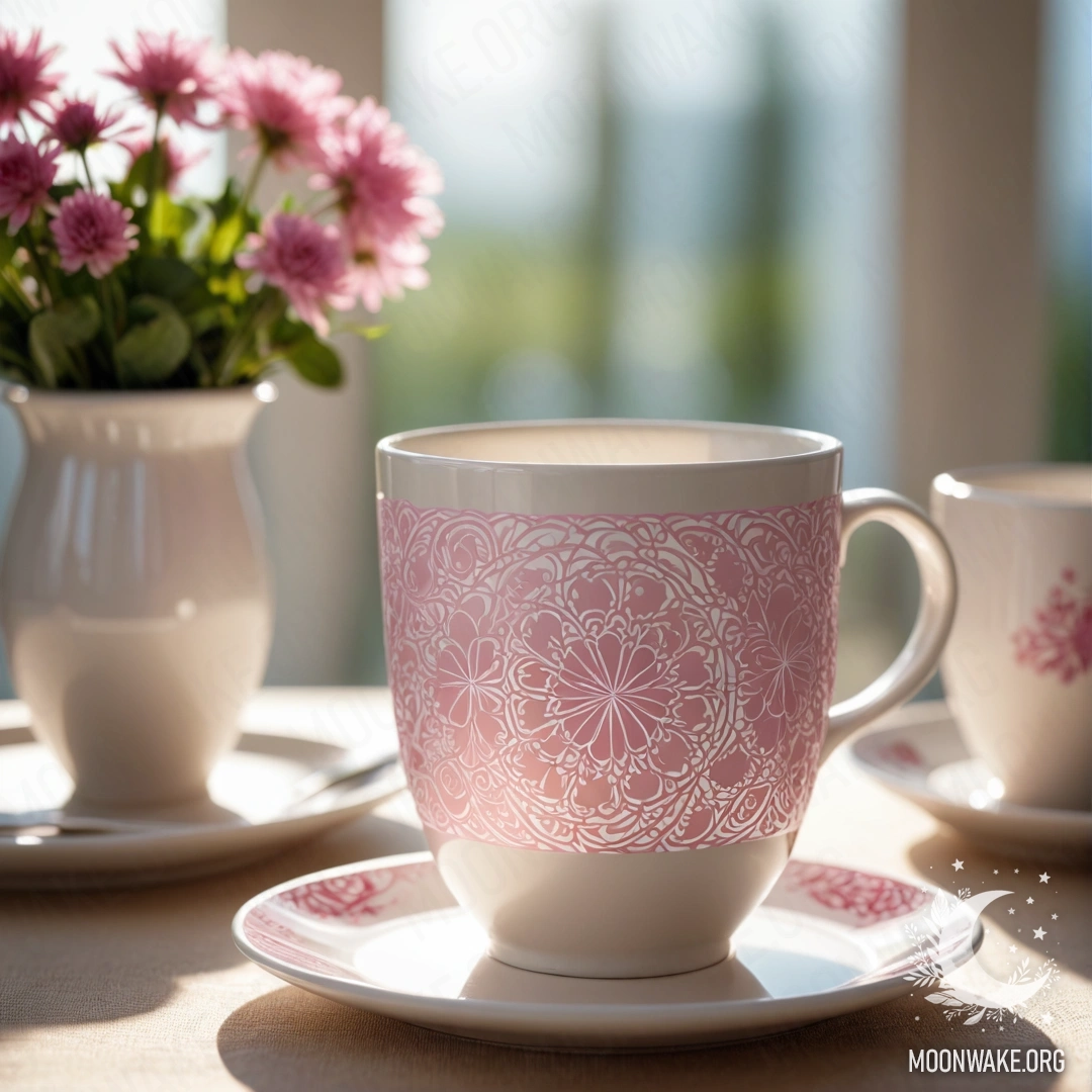 На потертой деревянной стене висит маленький мешочек из мешковины, наполненный анютиными глазками на фоне заката.