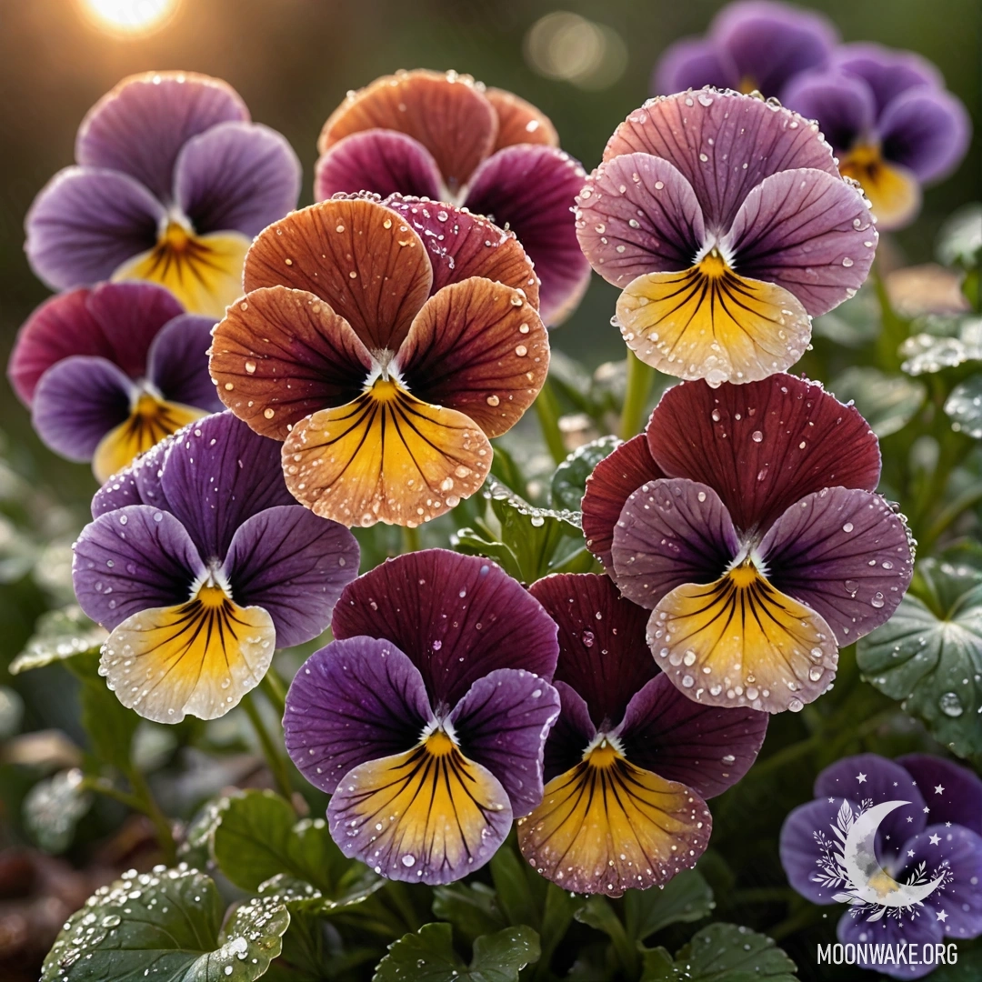 Спокойная гвоздика цвета небесно-голубого, окруженная туманом и мягким солнечным светом.