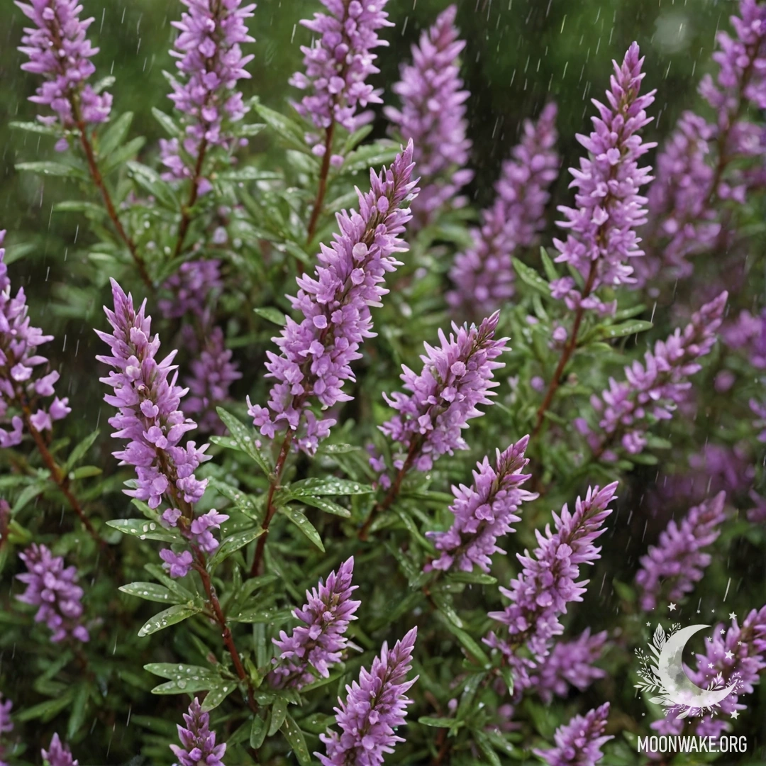 Спокойная ромашка, окруженная духотой и каплями дождя ночью.