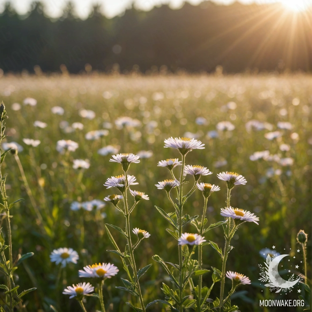 Крупный план ярких цветов на поле на фоне размытого неба.