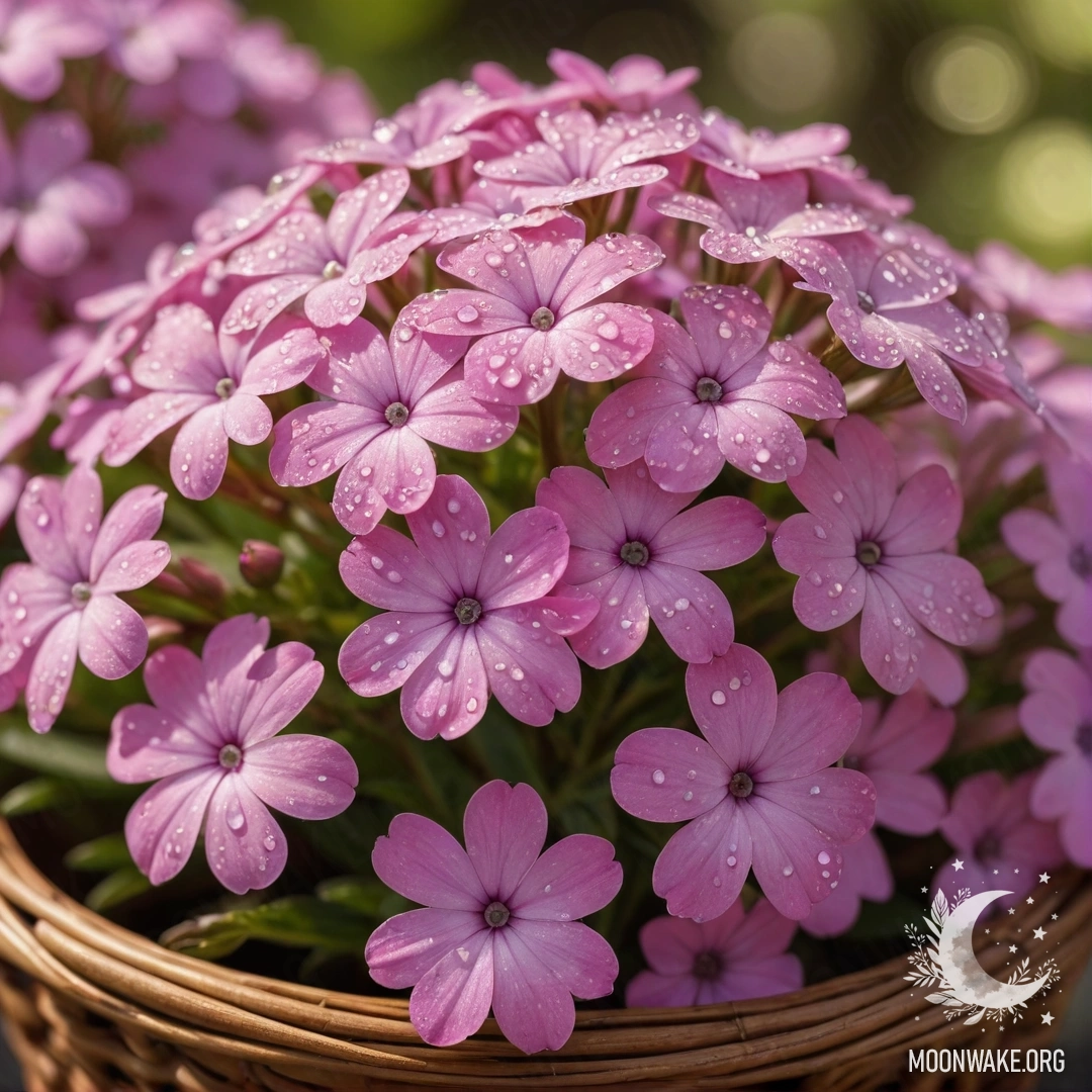 Спокойная зеленая герань, окруженная туманом, освещенная солнечными лучами.