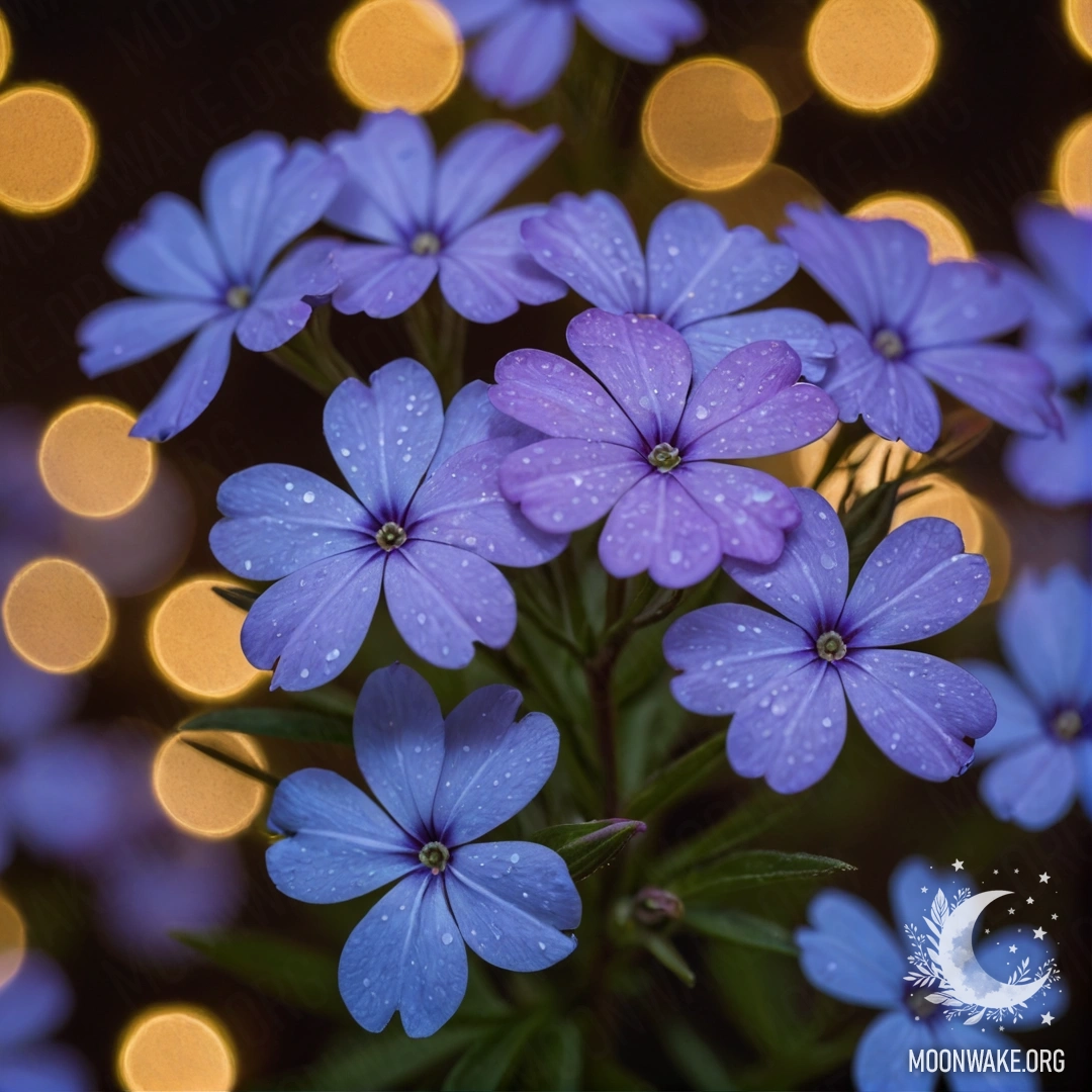 Букет зелёных гладиолусов с каплями росы на фоне заката.