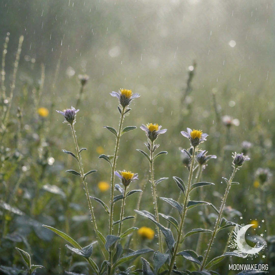 Нежная пион с бисером, легко покрытая каплями дождя.