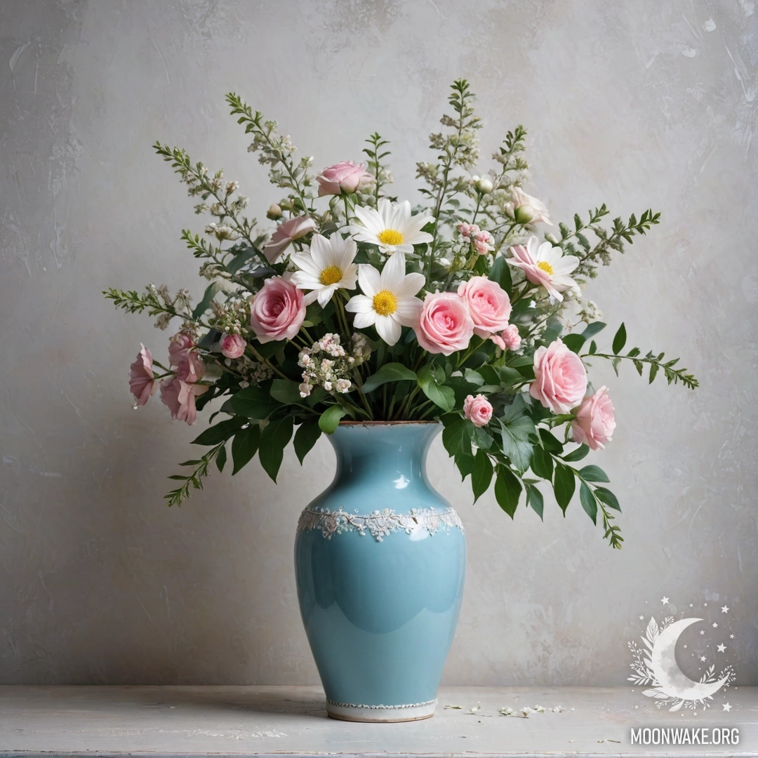 Небольшой мешок из мешковины с фиалками на фоне поношенной деревянной стены на закате.