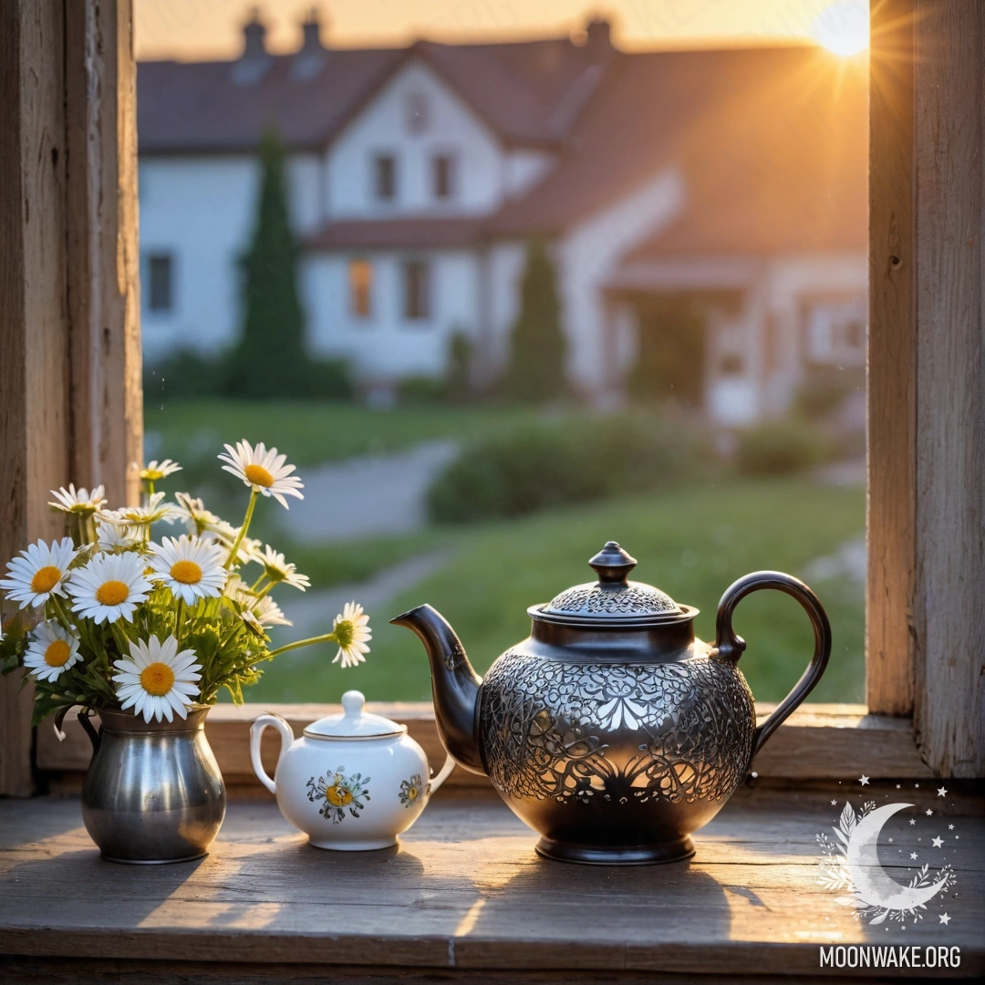 Старый каменный бордюр с растущими за ним маленькими белыми и розовыми цветами.