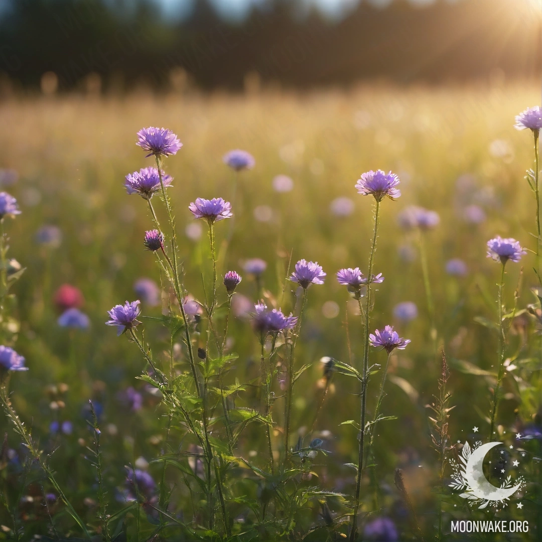 Крупный план уютных полевых цветов на фоне боке и бликов света.