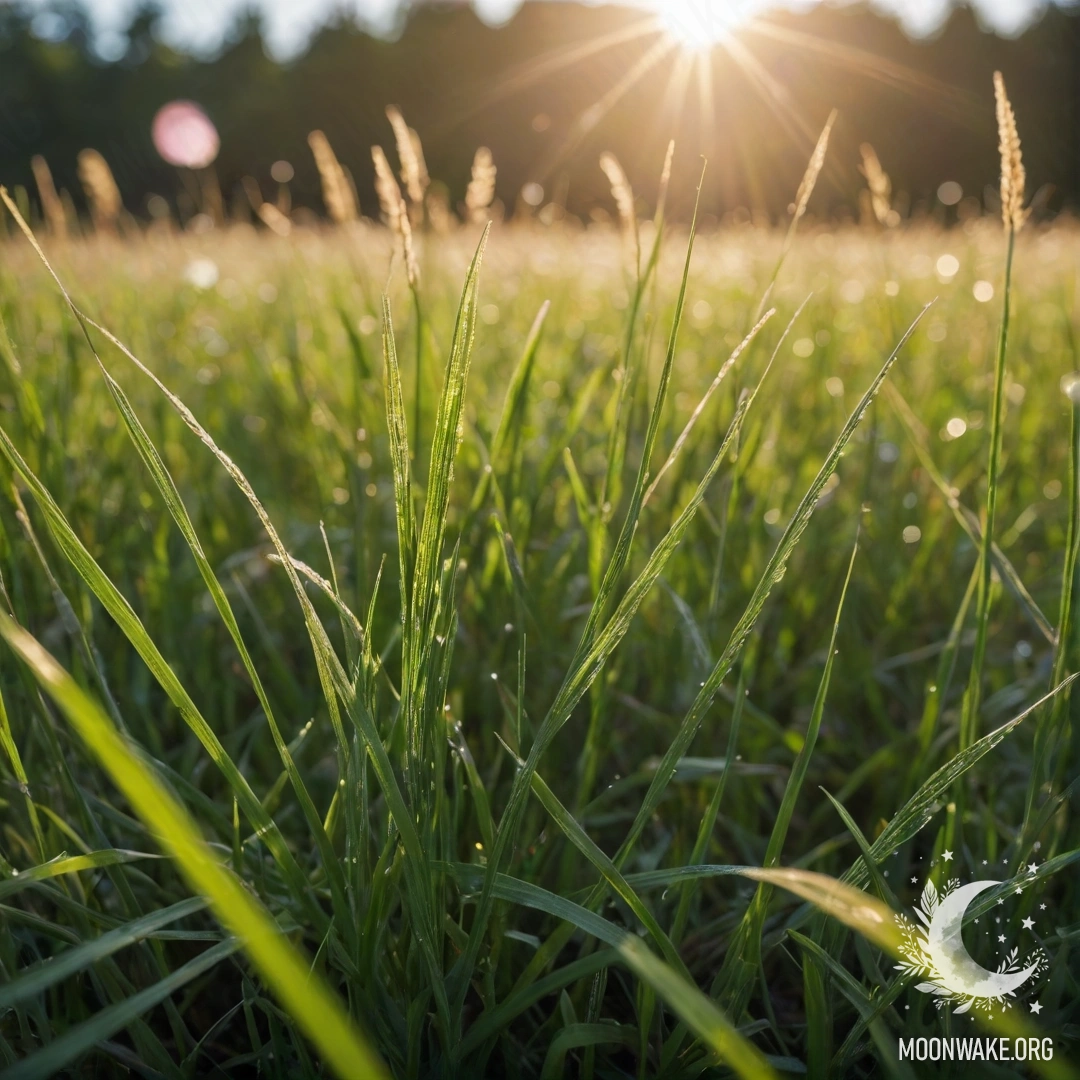 Крупный план травы на фоне размытых цветных цветов.