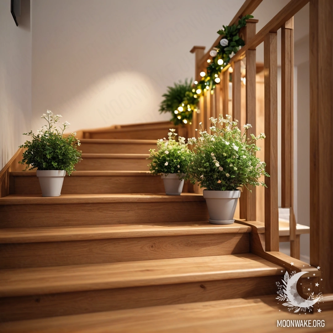 Деревянный стол на фоне гор, украшенный красными цветами, кофейником и кружками с гирляндой огней.