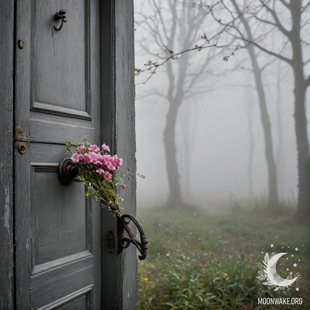 Уютный старый деревянный стол с банкой цветов и мягким боке из фонарей на фоне.