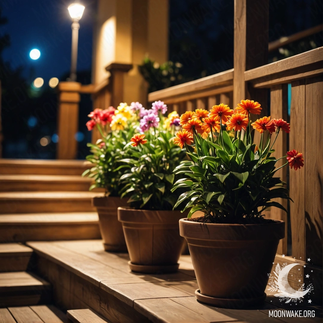 Деревянный стол с банкой красных цветов и кофейником, на фоне гор с дождем.