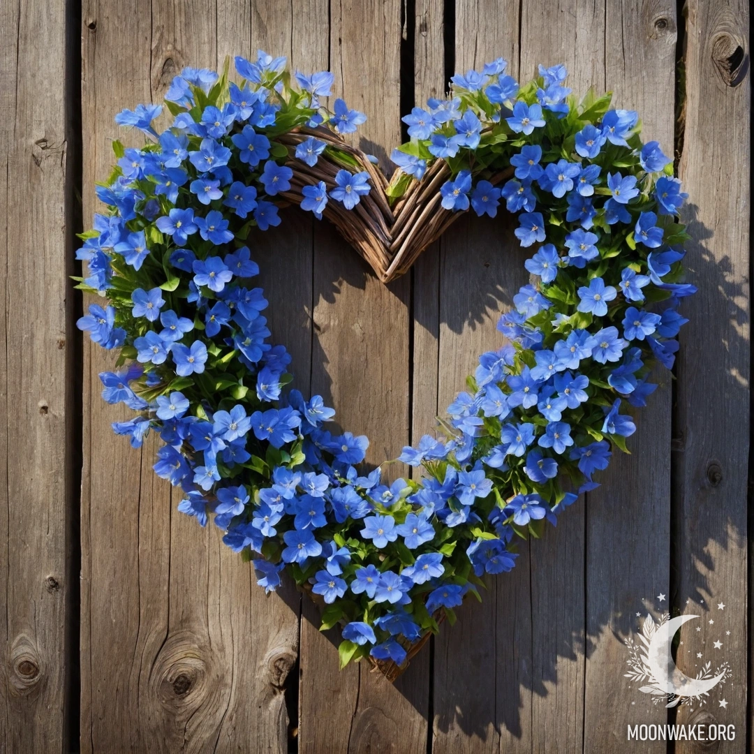 Старый деревянный подоконник с белой фарфоровой вазой, в которой нарциссы и незабудки, окруженные густым туманом.