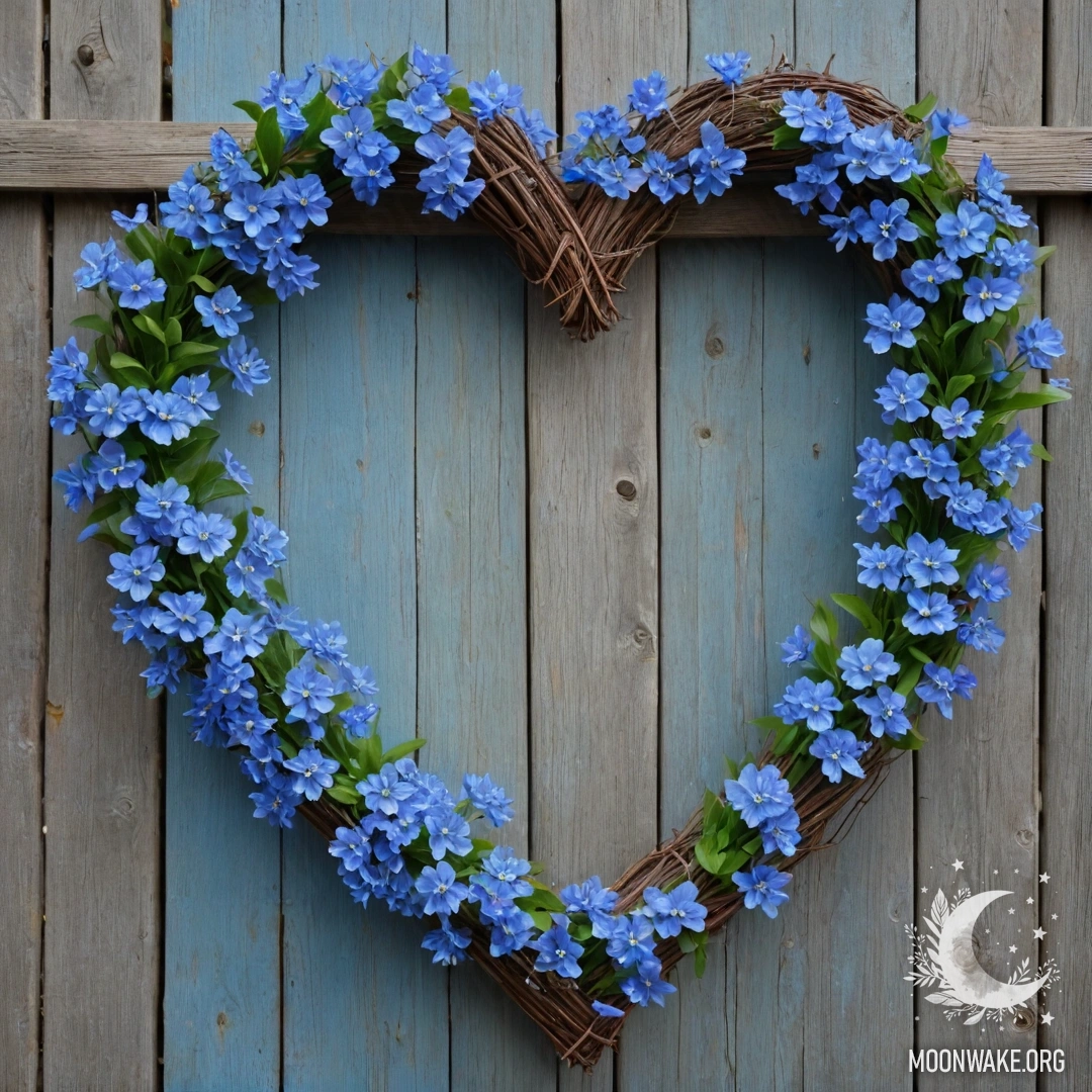 Старый деревянный подоконник с белой фарфоровой вазой, в которой находятся нарциссы и незабудки, окруженные густым туманом.