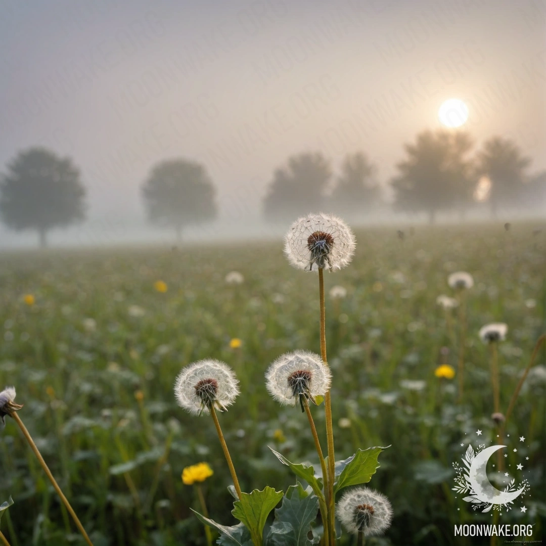 Крупный план подаранцев на фоне размытого туманного неба.