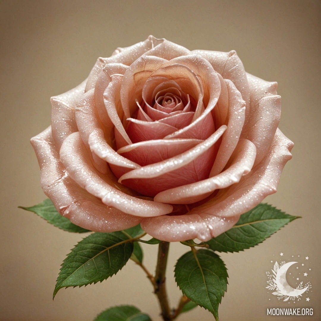 Роза, созданная из стекла, отражающая свет с изысканными деталями.