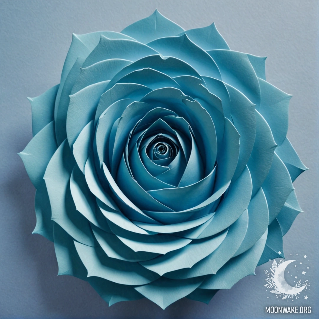 Красиво изготовленная роза из бумаги с изящными деталями.