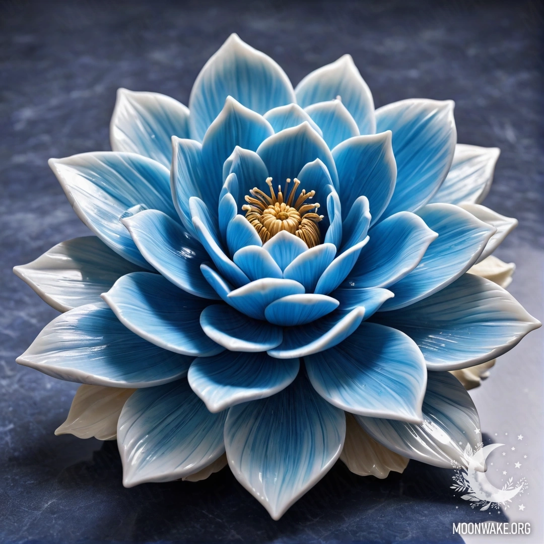 Замечательная мраморная скульптура с изящными цветочными лепестками.