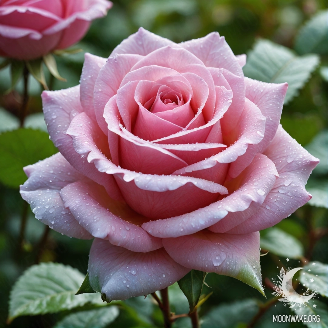 Фантастическая роза из тумана, состоящая из туманных лепестков, стебля и листьев.