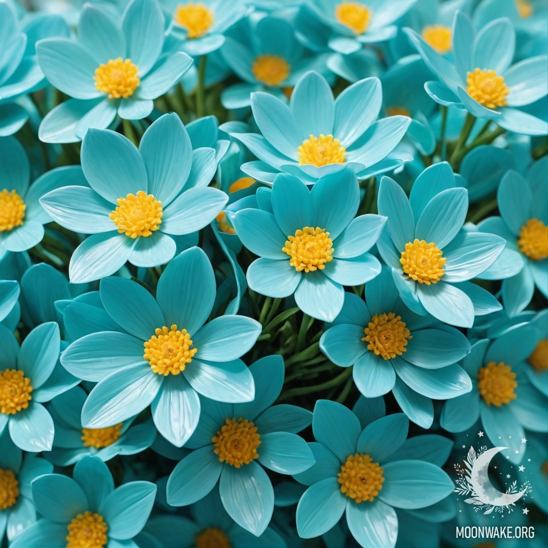 Яркий пластиковый цветок с лепестками, стволом и листьями, выполненными из пластика.