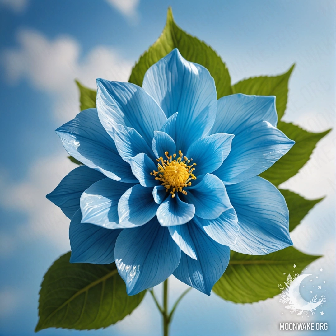 Яркий пластиковый цветок с насыщенными лепестками, зеленым стеблем и листьями, выполненными из пластика.