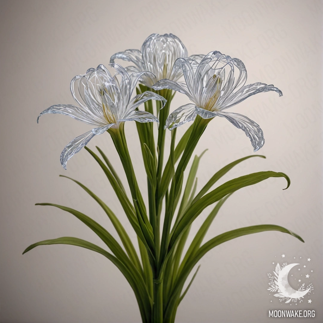 Нежный цветок, раскрывающий свои лепестки из клубящегося тумана, эфирный и мягкий.