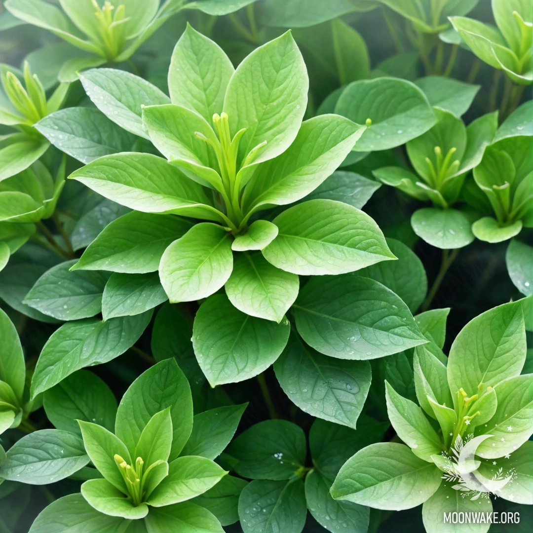 Мистический цветок, состоящий из тумана, с лепестками, стеблем и листьями, выполненными из воздушного тумана.