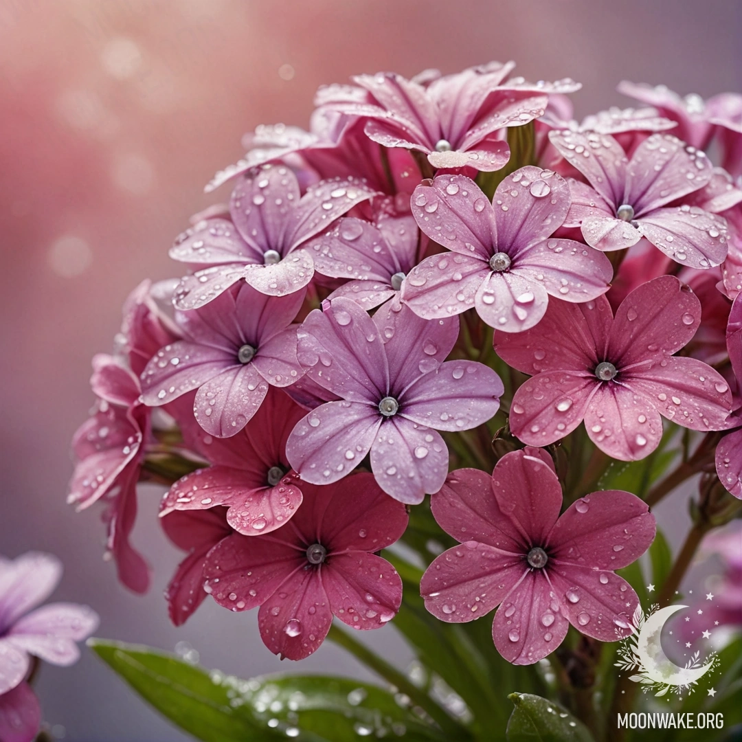 Нежный букет вереска в морозе, освещенный солнечными лучами.