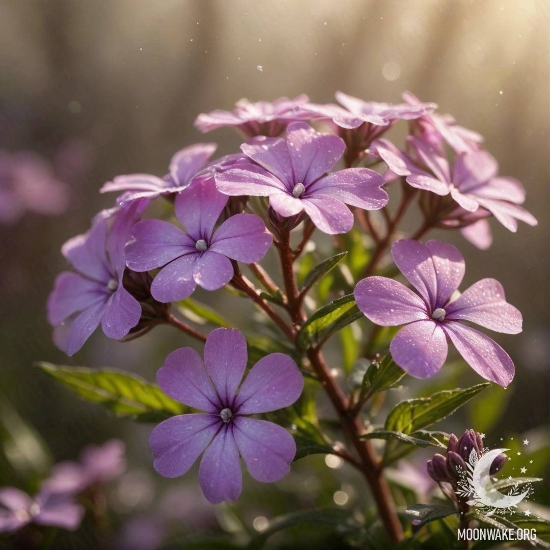 Фуксиевая гладиолус, покрытая инеем, освещенная солнечными лучами.