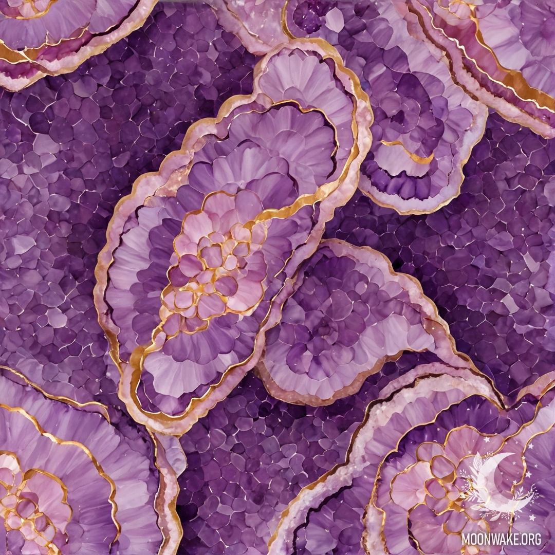 Цветок, созданный из великолепных геодных образований с замысловатыми расцветками.