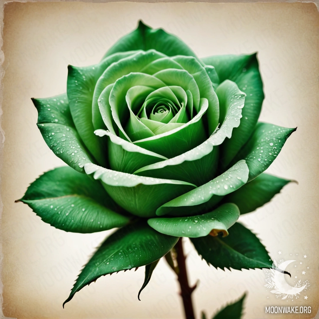 Фантастическая стеклянная роза с лепестками из прозрачного стекла.