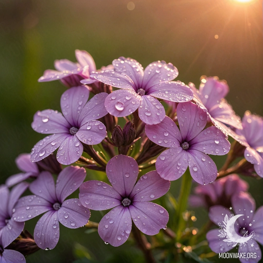 Букет нежных золотых гераней, украшенный сверкающими каплями росы.