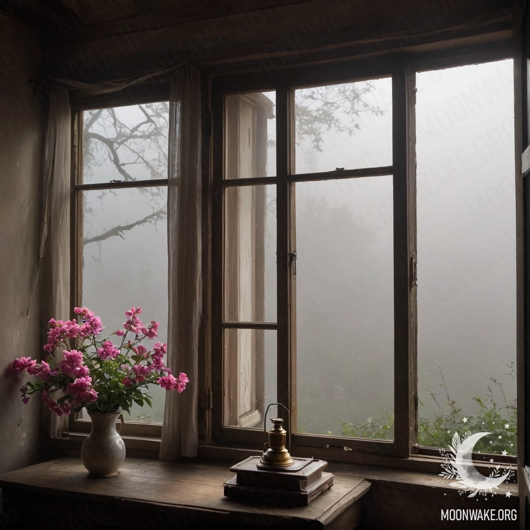 Минималистичная композиция: стул с пледом и букетом цветов на нем на фоне обшарпанной стены.