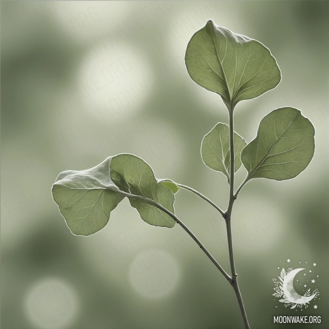 Нежная акварельная роспись цветов лунарии на фоне цвета шалфея.