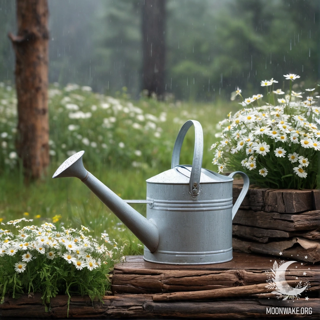 Минималистичная сцена, в которой белая каменная стена с открытым окном, на подоконнике корзина с маргаритками и объектив, захватывающий спокойную атмосферу.