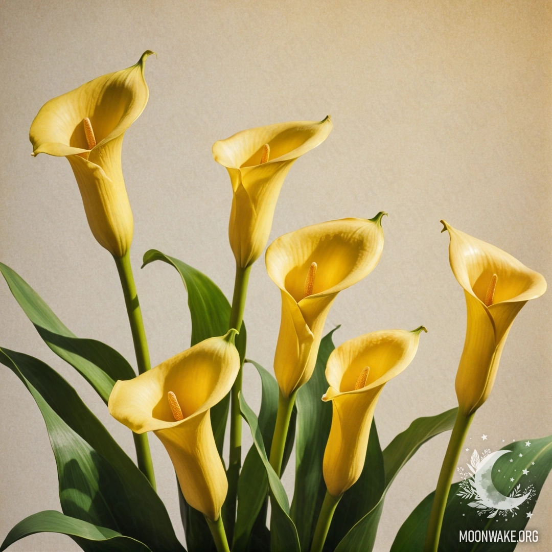 Минималистичная композиция с лилиями, залитыми солнечным светом.