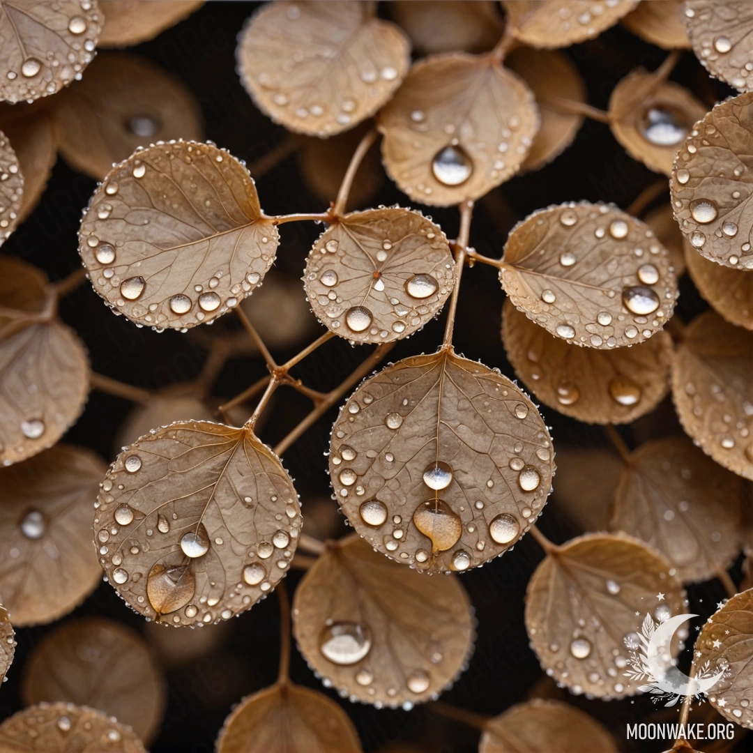 Минималистичный фон с луной, покрытой росой, в кофейной цветовой гамме.