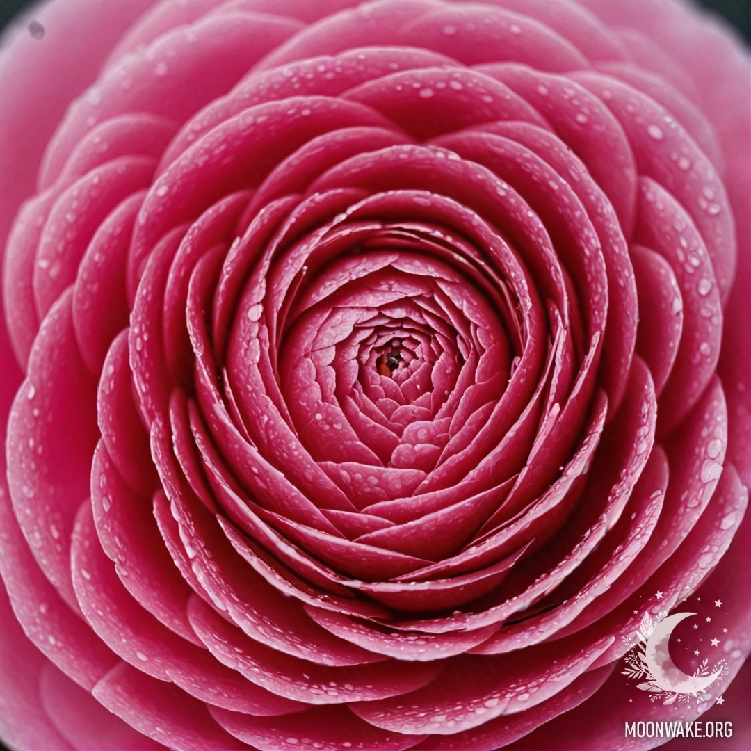 Минималистичное изображение цветов ранункулюса с розовыми брызгами.