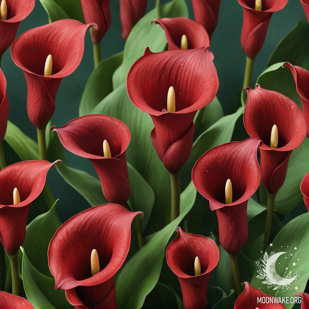 Красные лилии на минималистичном фоне.