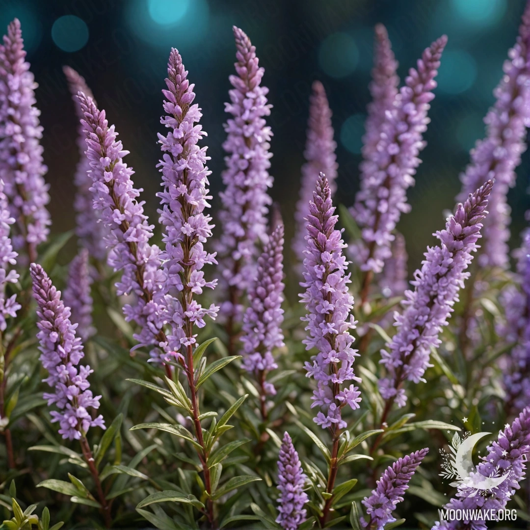 Нежно мерцающий голубой вереск, украшенный пайетками.