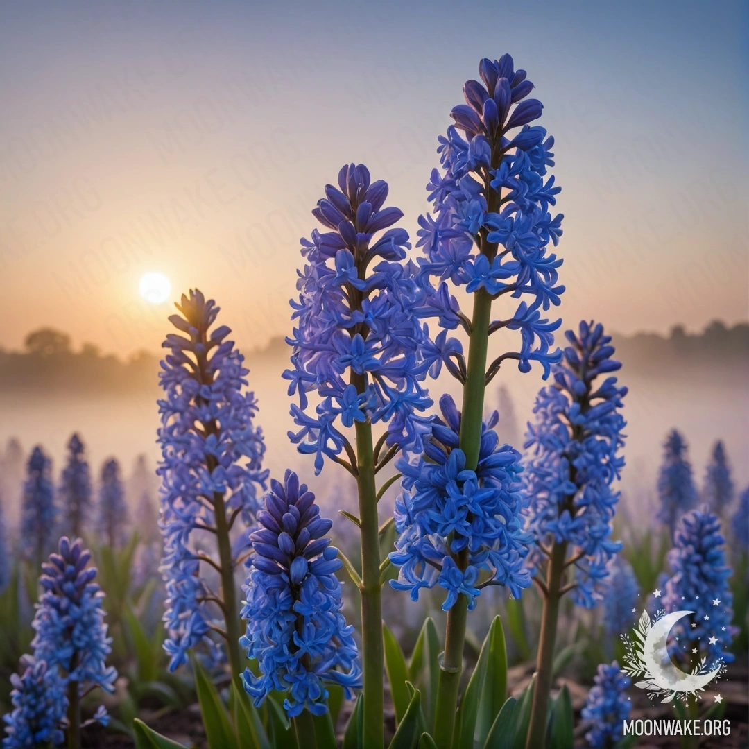 Красивый букет дельфиниумов нежных пастельных оттенков, выполненный в стиле китайского искусства.