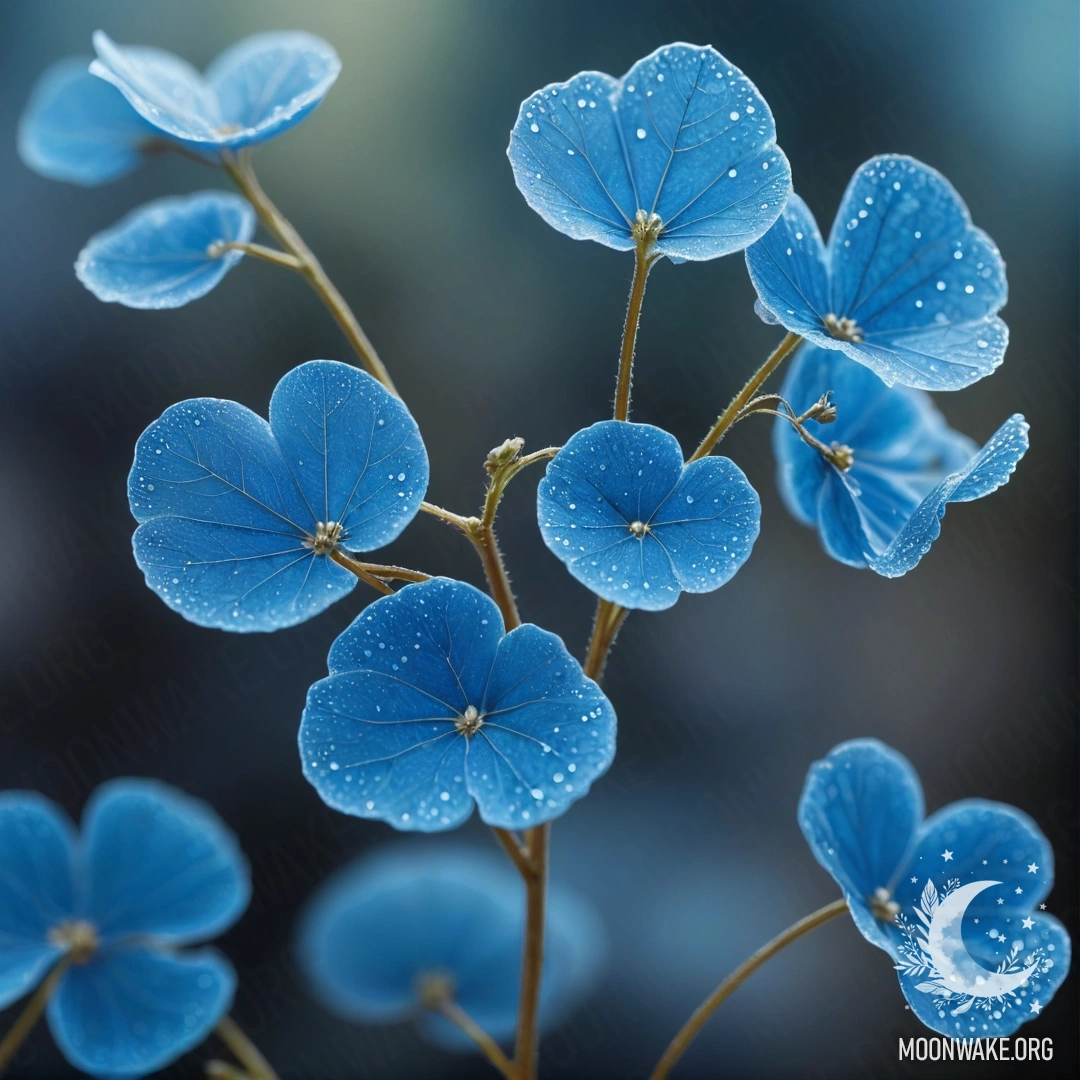 Нежный одуванчик, окутанный мягким лавандовым туманом в ночное время.