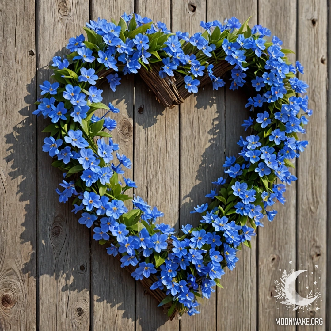 Старый каменный бордюр с маленькими белыми и розовыми цветами, растущими за ним ночью.