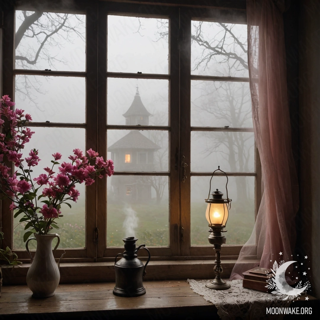 Крупный план ромашек с солнечными лучами, проникающими сквозь деревья в лесу на закате.