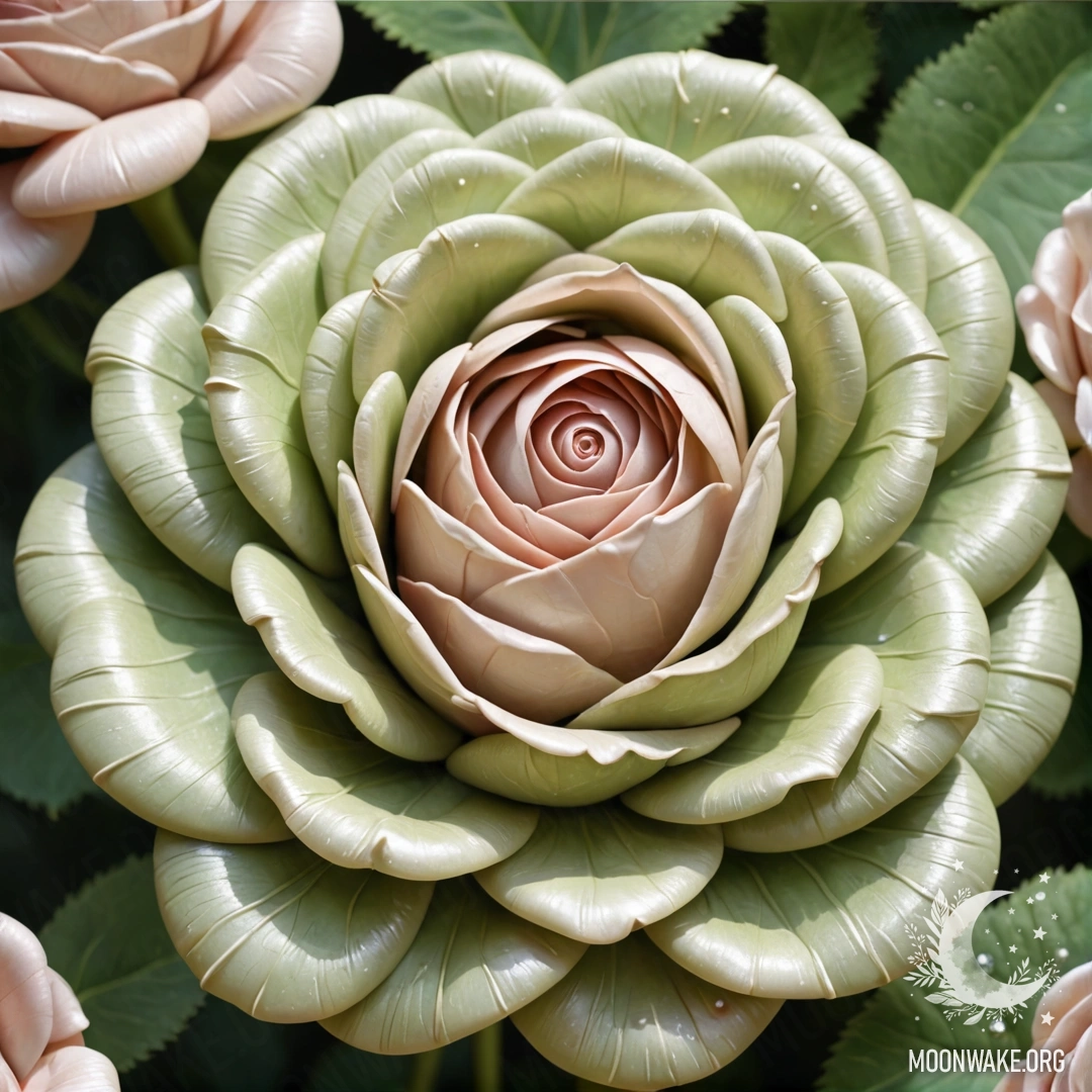 Нежная роза, созданная из жемчуга, излучающая элегантность.