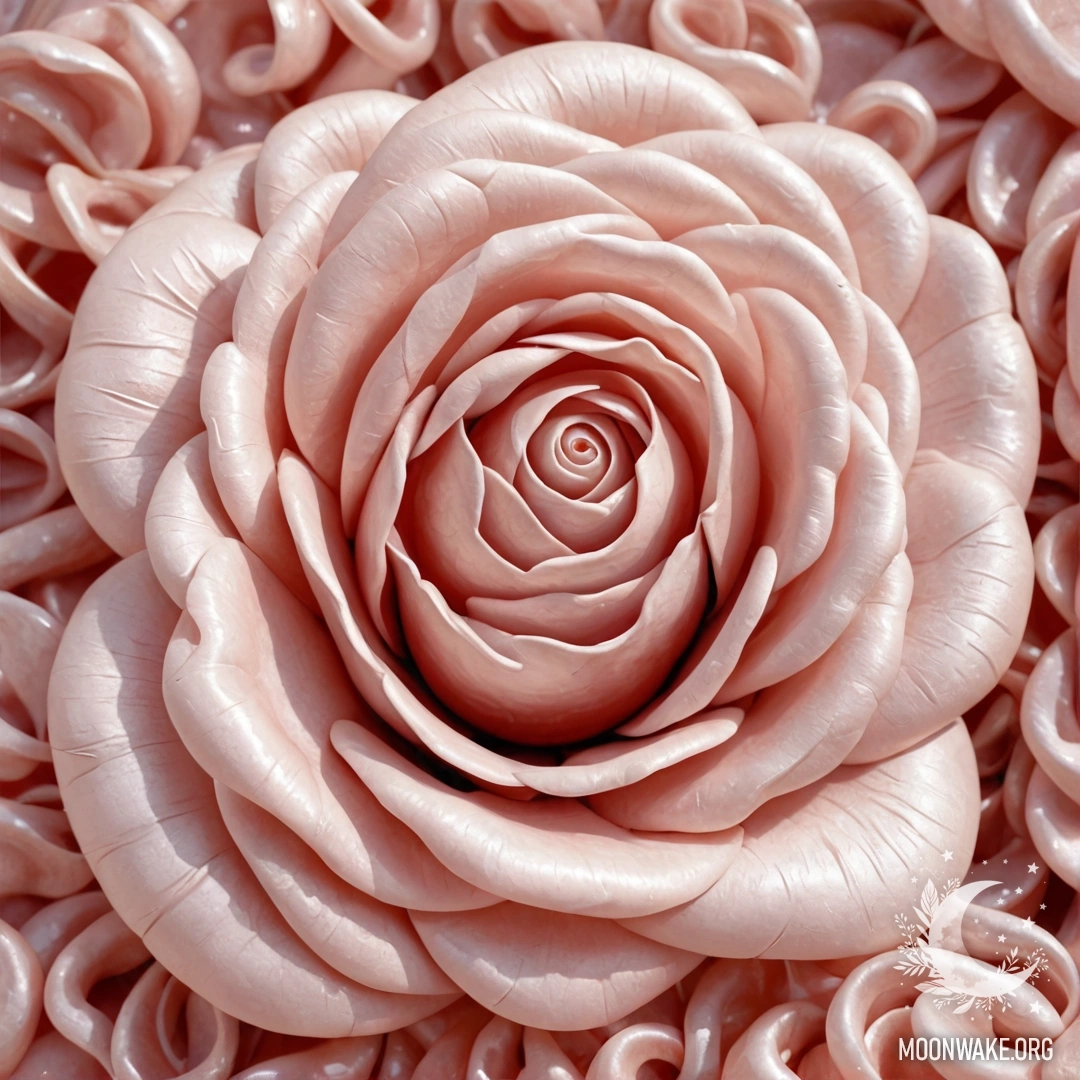 Роза из жемчуга, изящная и нежная, нежно светится.